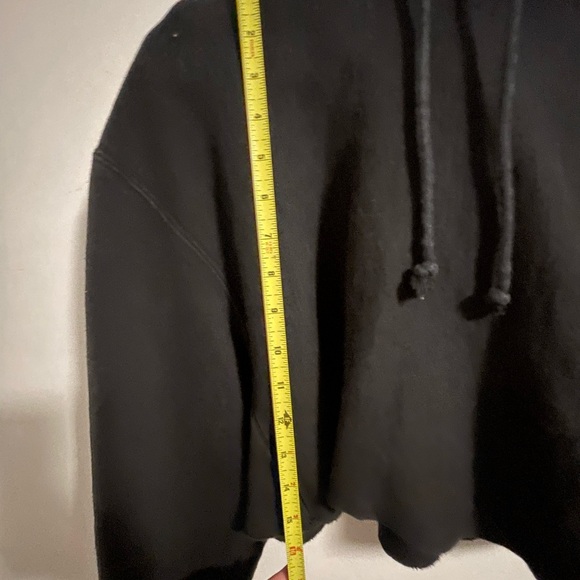 Champion Cropped Black Hoodie with Logo - Picture 7 of 9